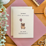 Pugs and Kisses - Pug Dog Themed Birthday Card