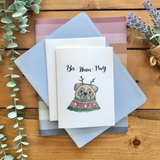 Ba-Hum-Pug - Funny Pug Dog Themed Holiday Greeting Card
