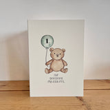 Fur Someone One-derful - Teddy Bear First Birthday Card