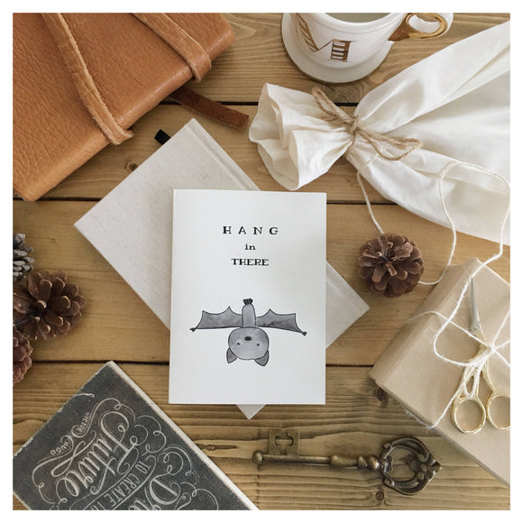 Hang In There Card | Encouragement Card | Bat Card