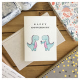 Happy Anniversaury - Dinosaur Themed Love Card