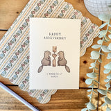 Anniversary – I Wood Do It Again, Punny Watercolour Beavers