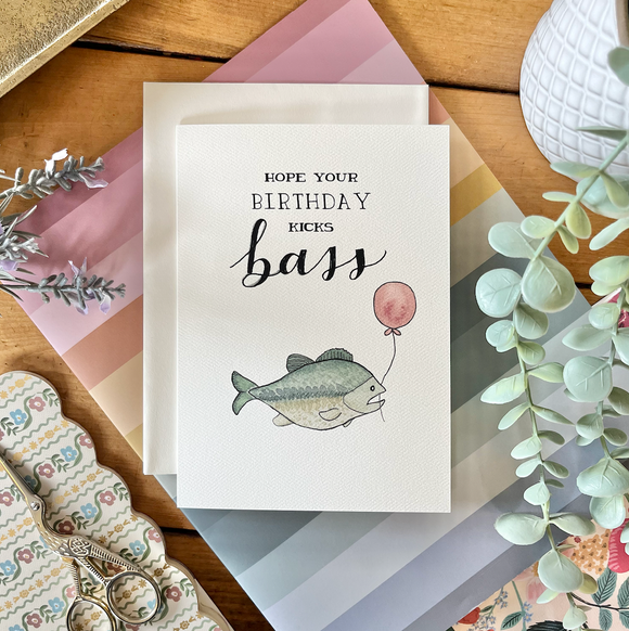Birthday - Hope You're Birthday Kicks Bass Funny Fish Card