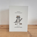 Anniversary – “Partner In Crime”  Punny Raccoon Card