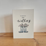 Good Luck - Wishing You Wellies (Wellington Boots) Cards