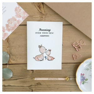 Fawning Over Your New Addition Baby Card