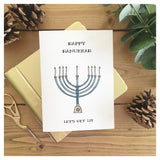 Happy Hanukkah Let's Get Lit Card